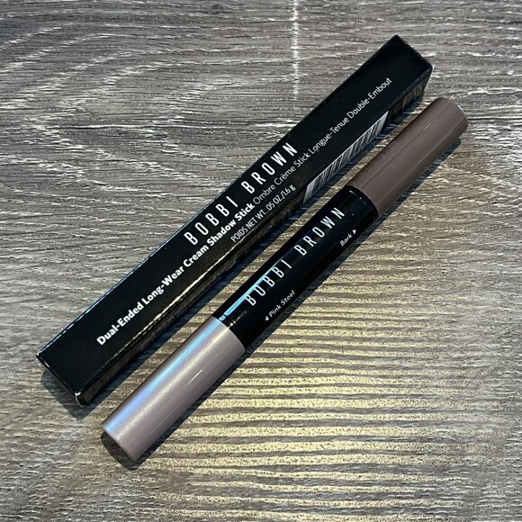 Bobbi Brown Dual-Ended Long-Wear Cream Shadow Stick Pink SteelShimmer/Bark Matte - Picture 1 of 3